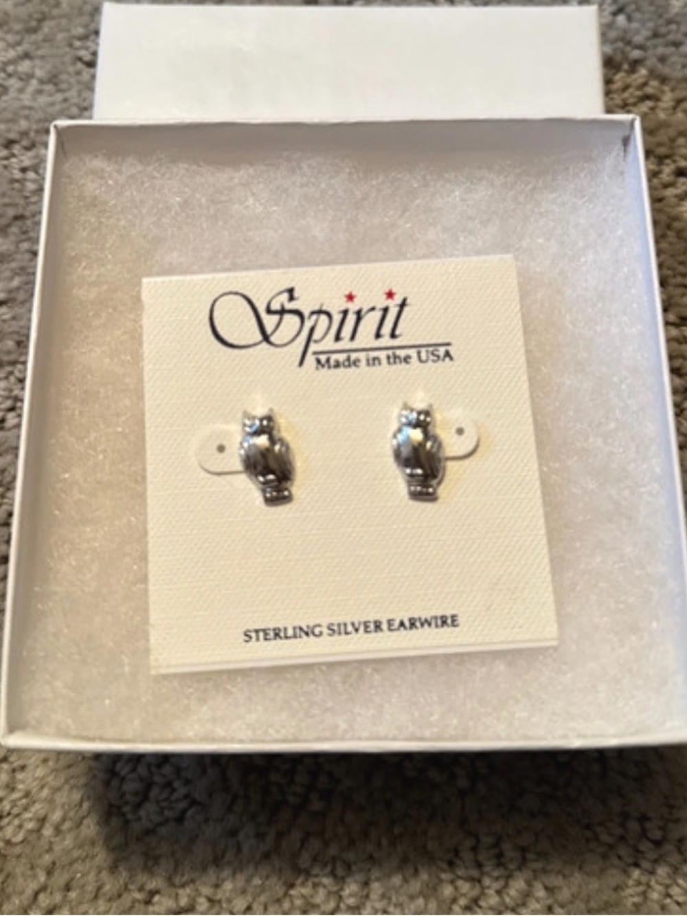Sterling Silver Owl Post Earrings